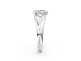 White gold Pear Solitaire Diamond Ring with Six-Prong Cathedral Setting_34