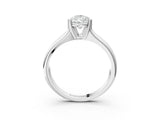 White gold Pear Solitaire Diamond Ring with Six-Prong Cathedral Setting_35