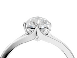 White gold Pear Solitaire Diamond Ring with Six-Prong Setting and Tapered Band_26