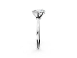 White gold Pear Solitaire Diamond Ring with Six-Prong Setting on a Classic Band 2