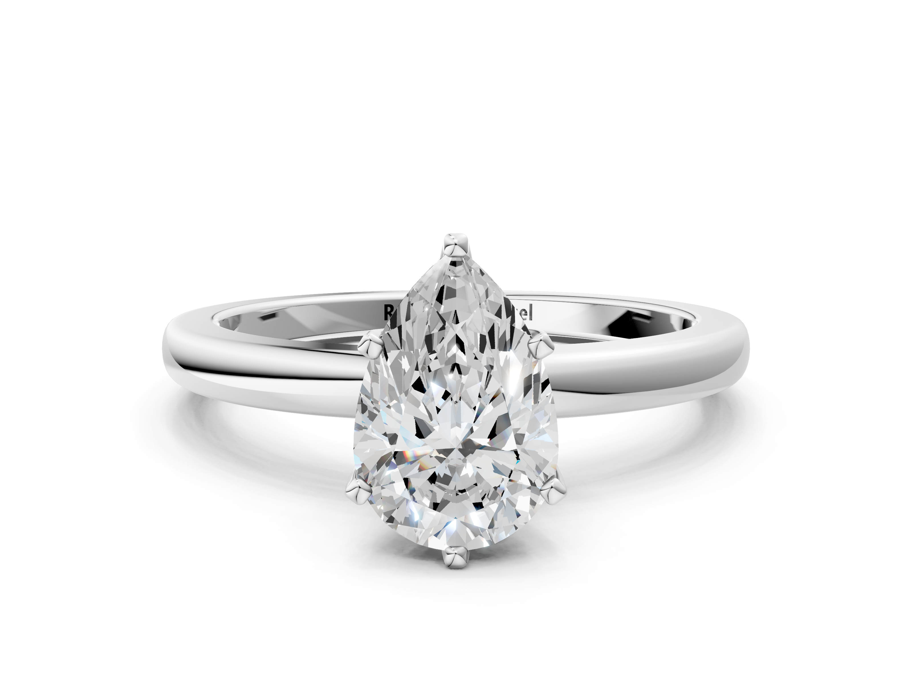 Platinum Pear-Shaped Tulip Head Solitaire Ring Setting
