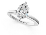 White gold Pear Solitaire Diamond Ring with Six-Prong Setting on a Classic Band_4