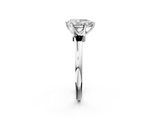 White gold Pear Solitaire Diamond Ring with Six-Prong Setting on a Classic Band_5