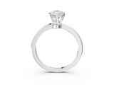 White gold Pear Solitaire Diamond Ring with Six-Prong Setting on a Classic Band_6