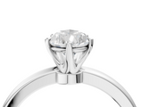 White gold Pear Solitaire Diamond Ring with Six-Prong Setting on a Classic Band_7