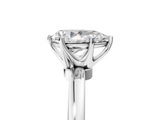 White gold Pear Solitaire Diamond Ring with Six-Prong Setting on a Classic Band_8
