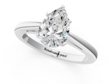 White gold Pear Solitaire Diamond Ring with Split Shank and Four-Prong Setting_21