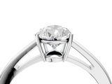 White gold Pear Solitaire Diamond Ring with Split Shank and Four-Prong Setting_24