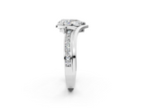 White gold Pear Solitaire Diamond Ring with Split Shank and Prong Setting_154