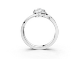 White gold Pear Solitaire Diamond Ring with Split Shank and Prong Setting_155