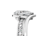 White gold Pear Solitaire Diamond Ring with Split Shank and Prong Setting_157