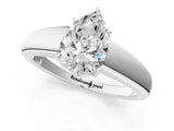 White gold Pear Solitaire Diamond Ring with Tapered Band and Four-Prong Setting_68