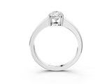 White gold Pear Solitaire Diamond Ring with Tapered Band and Four-Prong Setting_70