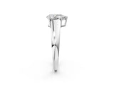 White gold Pear Solitaire Diamond Ring with Tapered Band and Four-Prong Setting_75