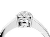 White gold Pear Solitaire Diamond Ring with Tapered Band and Four-Prong Setting_77