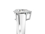 White gold Pear Solitaire Diamond Ring with Tapered Band and Four-Prong Setting_78