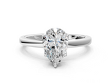 White gold Pear Solitaire Diamond Ring with Thin Band and Four-Prong Setting_3