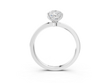 White gold Pear Solitaire Diamond Ring with Thin Band and Four-Prong Setting_6