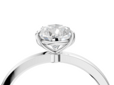 White gold Pear Solitaire Diamond Ring with Thin Band and Four-Prong Setting_7
