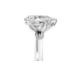 White gold Pear Solitaire Diamond Ring with Thin Band and Four-Prong Setting_8