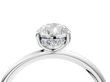 14K White Gold 4.01 Carat F VVS2 Pear Solitaire Diamond Ring with a Classic Band and Four-Prong Setting