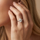 White gold Pear Solitaire Diamond Twisted Band with Four-Prong Setting_15