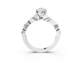 White gold Pear Solitaire Diamond Twisted Band with Four-Prong Setting_64