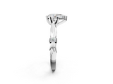 White gold Pear Solitaire Diamond Twisted Band with Four-Prong Setting_67