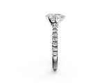 White gold Pear Solitaire Diamond with Pavé Band and Four-Prong Setting_92