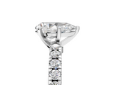 White gold Pear Solitaire Diamond with Pavé Band and Four-Prong Setting_93