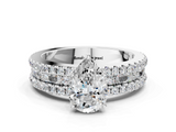 White gold Pear Solitaire Diamond with Pave and Channel Set Band_83