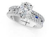 White gold Pear Solitaire Diamond with Pave and Channel Set Band_84
