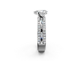 White gold Pear Solitaire Diamond with Pave and Channel Set Band_84