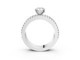 White gold Pear Solitaire Diamond with Pave and Channel Set Band_86