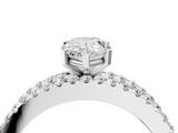 White gold Pear Solitaire Diamond with Pave and Channel Set Band_87