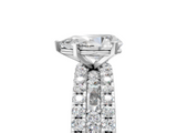 White gold Pear Solitaire Diamond with Pave and Channel Set Band_87