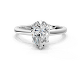 White gold Pear Solitaire Engagement Ring with Cathedral Band and Four-Prong Setting_21