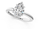 White gold Pear Solitaire Engagement Ring with Cathedral Band and Four-Prong Setting_22