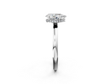 White gold Pear Solitaire Engagement Ring with Cathedral Band and Four-Prong Setting_23