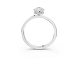 White gold Pear Solitaire Engagement Ring with Cathedral Band and Four-Prong Setting_24