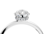 White gold Pear Solitaire Engagement Ring with Cathedral Band and Four-Prong Setting_25