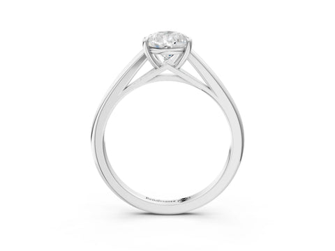 White gold Pear Solitaire Engagement Ring with Four-Prong Setting and Classic Band 3