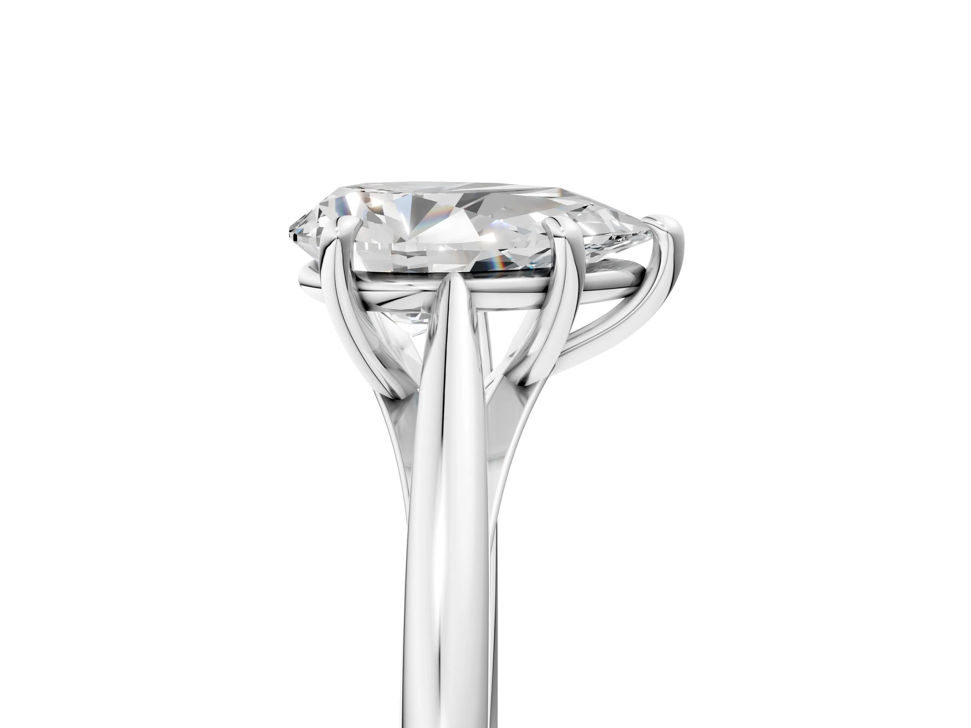 White gold Pear Solitaire Engagement Ring with Four-Prong Setting and Classic Band 5