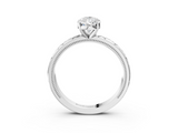 White gold Pear Solitaire Engagement Ring with Scrollwork Band and Four-Prong Setting_137