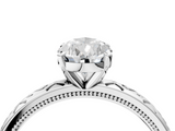 White gold Pear Solitaire Engagement Ring with Scrollwork Band and Four-Prong Setting_138