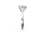 White gold Pear Solitaire Engagement Ring with Six-Prong Setting and Classic Band 2