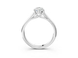 White gold Pear Solitaire Engagement Ring with Six-Prong Setting and Classic Band 3