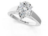 White gold Pear Solitaire Engagement Ring with Six-Prong Setting and Tapered Band_24
