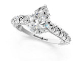 White gold Pear Solitaire Floral Milgrain Engagement Ring_32