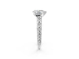 White gold Pear Solitaire Floral Milgrain Engagement Ring_33